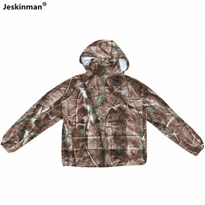 Лятно ултратънко яке с качулка, UV-защита, дишащо яке за катерене, къмпинг яке с листа, Bionic Camo, ловна и риболовна риза