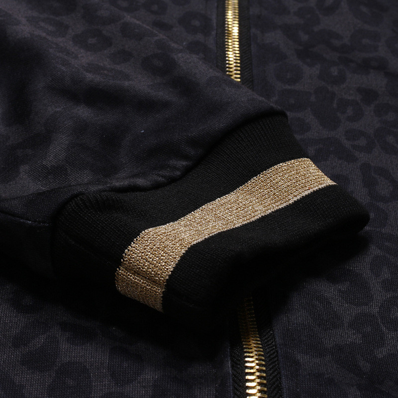 Meeste jope trükitud Leopardimustriga Mood Püstikrae Fitness Jooksmine Vaba aeg Sport Pusa Sügis vabaaja ülariided