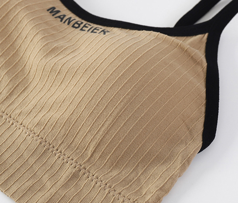 Modes, melna siksniņa, meitenes sporta krūšturis mīksta veste savākta skaistule pusaudžu apakšveļa krūškurvja spilventiņu var izjaukt sporta krūšturi