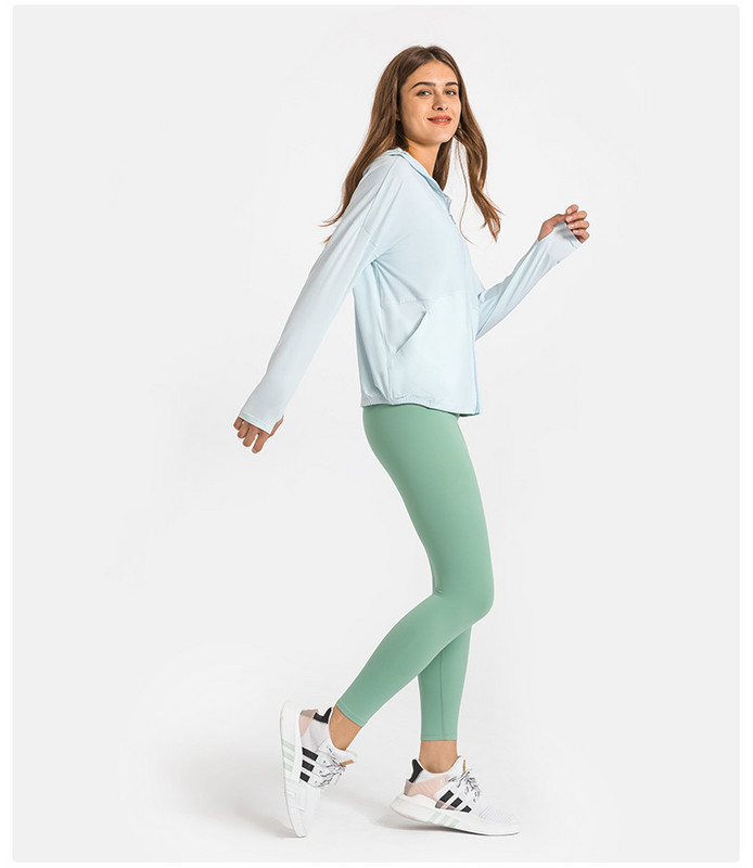 Ανοιξιάτικο μπουφάν LuluWomen's Breathable Quick Dry Yoga Gym Fitness Sport Top Outdoor ορειβατικό παλτό αντηλιακής προστασίας
