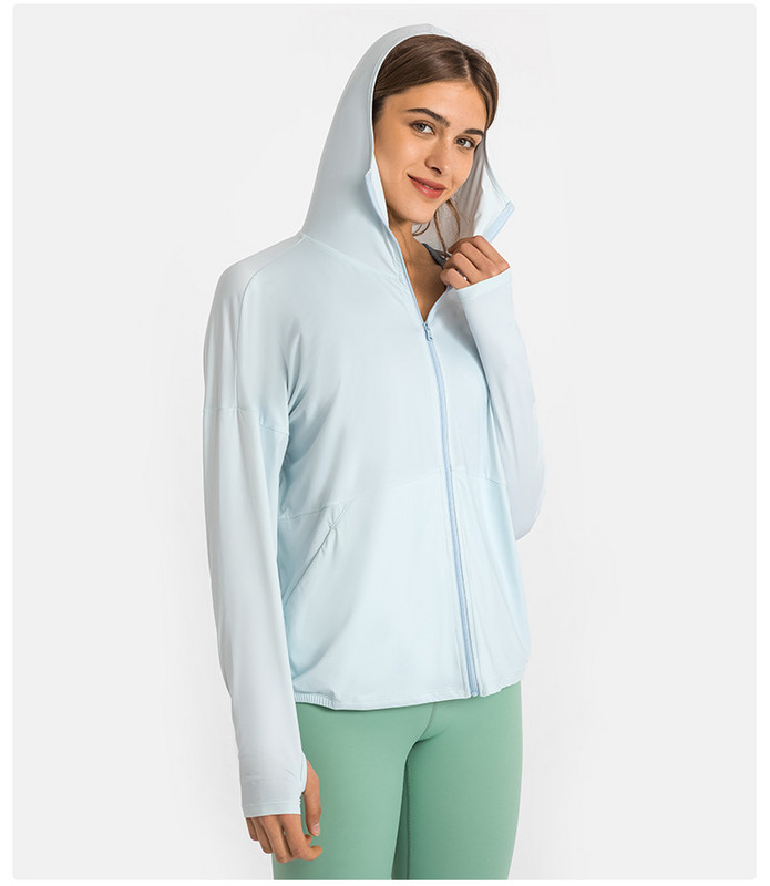 Ανοιξιάτικο μπουφάν LuluWomen's Breathable Quick Dry Yoga Gym Fitness Sport Top Outdoor ορειβατικό παλτό αντηλιακής προστασίας