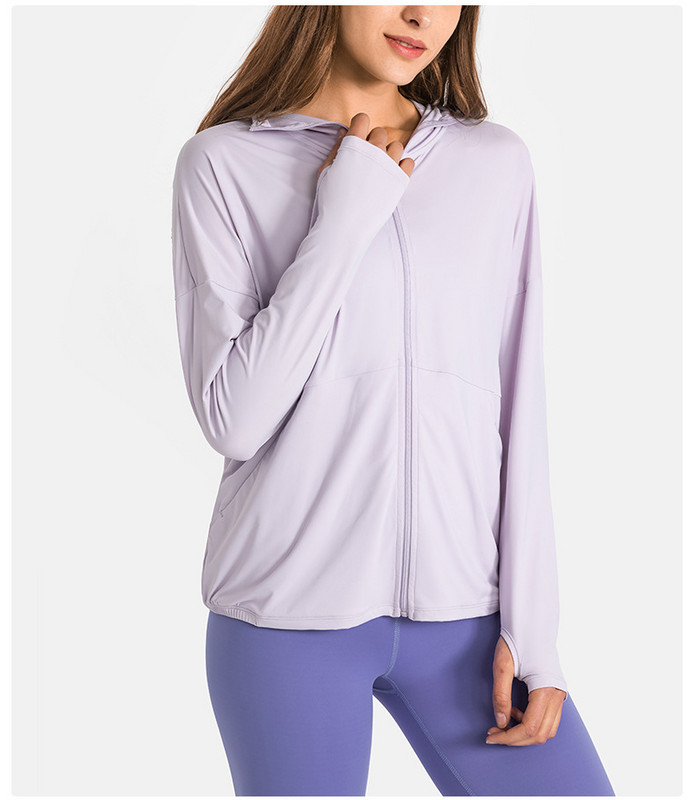 Ανοιξιάτικο μπουφάν LuluWomen's Breathable Quick Dry Yoga Gym Fitness Sport Top Outdoor ορειβατικό παλτό αντηλιακής προστασίας