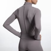 Νέο αθλητικό παλτό προπόνησης Slim Fit Γυναικείο τζάκετ γυμναστικής με φερμουάρ και κολάρο Quick Dry Tops Yoga Μπουφάν για τρέξιμο στο πλάι στο πλάι