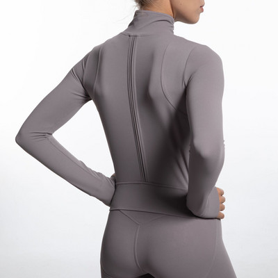 Νέο αθλητικό παλτό προπόνησης Slim Fit Γυναικείο τζάκετ γυμναστικής με φερμουάρ και κολάρο Quick Dry Tops Yoga Μπουφάν για τρέξιμο στο πλάι στο πλάι