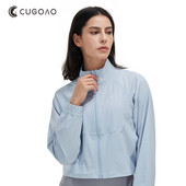 CUGOAO női őszi sportdzseki Quick Dry sport felsőruházat magas gallérú cipzáras fitneszkabát Alkalmi laza futósportruházat