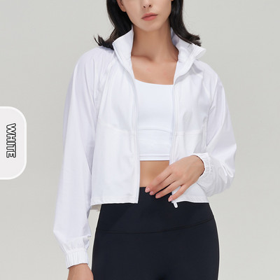 CUGOAO női őszi sportdzseki Quick Dry sport felsőruházat magas gallérú cipzáras fitneszkabát Alkalmi laza futósportruházat