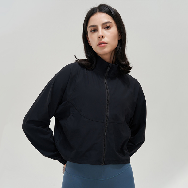 CUGOAO női őszi sportdzseki Quick Dry sport felsőruházat magas gallérú cipzáras fitneszkabát Alkalmi laza futósportruházat