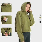 Jauns sieviešu sporta džemperis sporta zāle āra jogas džemperis Fashion Fitness sporta jaka brīva ar kapuci Slim Fit, silti mīksta, elpojoša