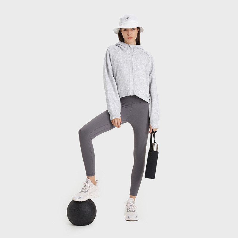 Jauns sieviešu sporta džemperis sporta zāle āra jogas džemperis Fashion Fitness sporta jaka brīva ar kapuci Slim Fit, silti mīksta, elpojoša