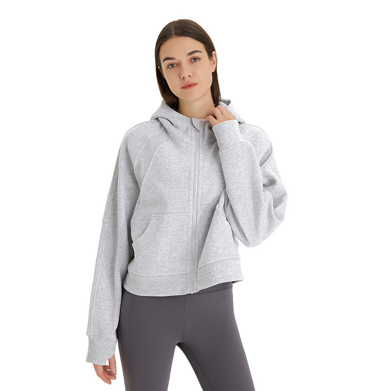 Jauns sieviešu sporta džemperis sporta zāle āra jogas džemperis Fashion Fitness sporta jaka brīva ar kapuci Slim Fit, silti mīksta, elpojoša