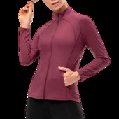 Γυναικείο αθλητικό μπουφάν Φερμουάρ Yoga Slim Coat Ρούχα Quick Dry Fitness Jacket Running Hoodies Stand Collar Sportwear Gym Workout Top