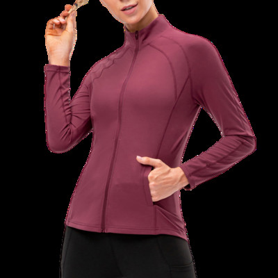 Γυναικείο αθλητικό μπουφάν Φερμουάρ Yoga Slim Coat Ρούχα Quick Dry Fitness Jacket Running Hoodies Stand Collar Sportwear Gym Workout Top