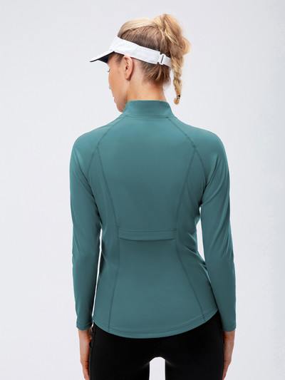 Γυναικείο αθλητικό μπουφάν Φερμουάρ Yoga Slim Coat Ρούχα Quick Dry Fitness Jacket Running Hoodies Stand Collar Sportwear Gym Workout Top