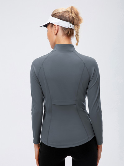 Γυναικείο αθλητικό μπουφάν Φερμουάρ Yoga Slim Coat Ρούχα Quick Dry Fitness Jacket Running Hoodies Stand Collar Sportwear Gym Workout Top