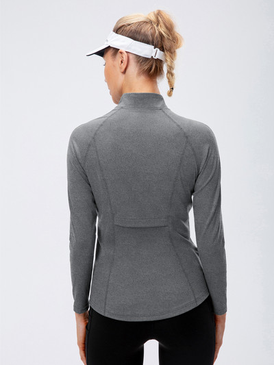 Γυναικείο αθλητικό μπουφάν Φερμουάρ Yoga Slim Coat Ρούχα Quick Dry Fitness Jacket Running Hoodies Stand Collar Sportwear Gym Workout Top