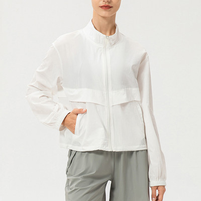 Sean Tsing® sportiniai vėjo paltai, moteriški ilgomis rankovėmis, kišenėmis, sutraukiamais užtrauktuku Striukės treniruotėms Aktyvaus kūno rengybos laisvalaikio laisvi ploni paltai