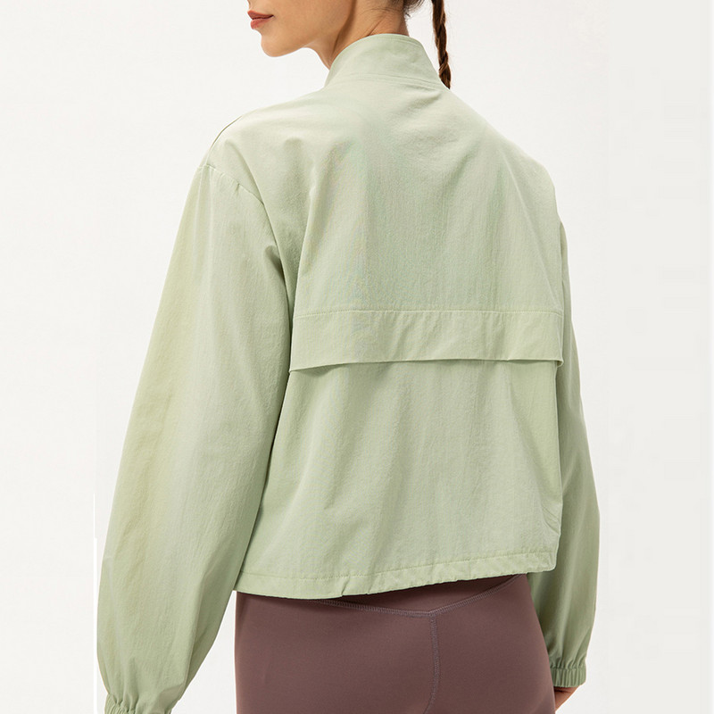 Sean Tsing® sportiniai vėjo paltai, moteriški ilgomis rankovėmis, kišenėmis, sutraukiamais užtrauktuku Striukės treniruotėms Aktyvaus kūno rengybos laisvalaikio laisvi ploni paltai