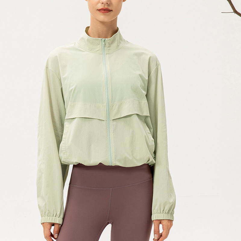 Sean Tsing® sportiniai vėjo paltai, moteriški ilgomis rankovėmis, kišenėmis, sutraukiamais užtrauktuku Striukės treniruotėms Aktyvaus kūno rengybos laisvalaikio laisvi ploni paltai