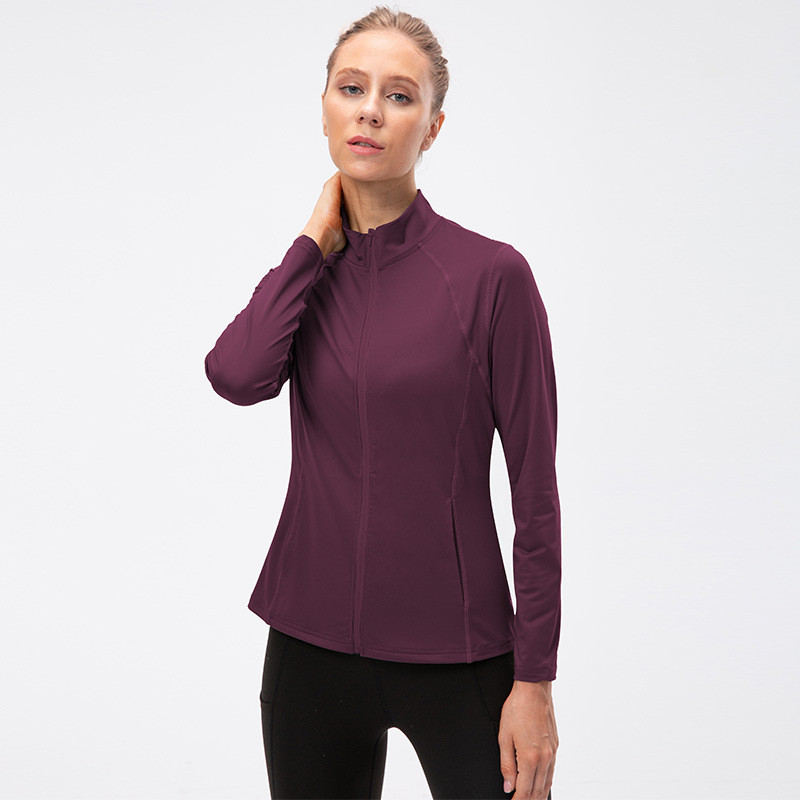 Sievietēm pieguļošs, tievs vingrinājums sporta jaka ar garām piedurknēm sporta apģērbs jogas krekls sporta zāle skriešana skriešana fitnesa topi pielāgots logotips