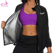 LAZAWG saunos striukė moterims, puikiai prakaituojanti, lieknėjanti ilgomis rankovėmis, riebalų deginimo priemonė moterims kūno formavimo priemonė, užtrauktukas, fitneso kostiumas bėgimui