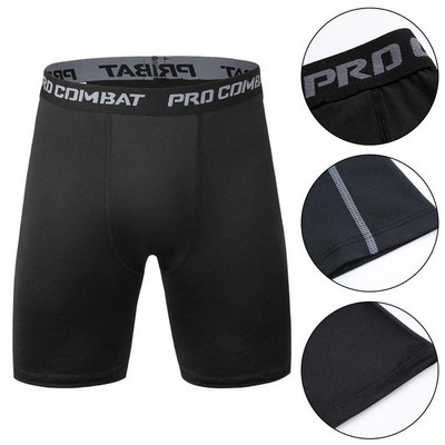 Sports Men Leggings Fitness Elastic Compression Tights Quick Drying Running Training Stretch Five Point Shorts