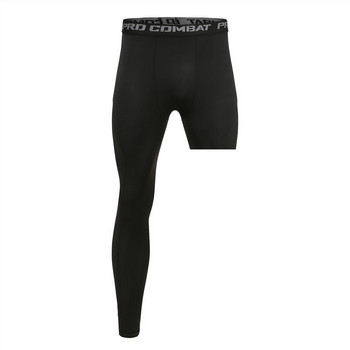Мъжки базови панталони за упражнения Компресионни тесни спортни изрязани клинове с един крак Баскетбол Футбол Йога Фитнес панталони