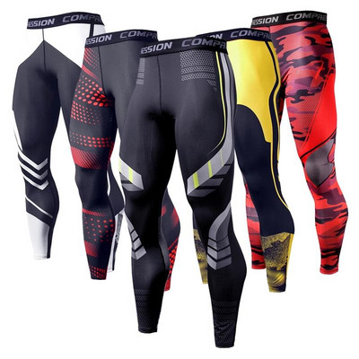 Compression Men`s Leggings Fitness Quick-drying Sports Gym Tights Men Running Stretchy Bodybuilding Jogging Pants Rash Guard