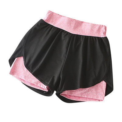 Pantaloni scurți de yoga Pantaloni de fitness pentru femei Pantaloni de fitness cu două straturi elastice pentru antrenament pentru alergare Leggings scurti pentru damă Pantaloni scurti de sport pentru gimnastică Pantaloni Лосины