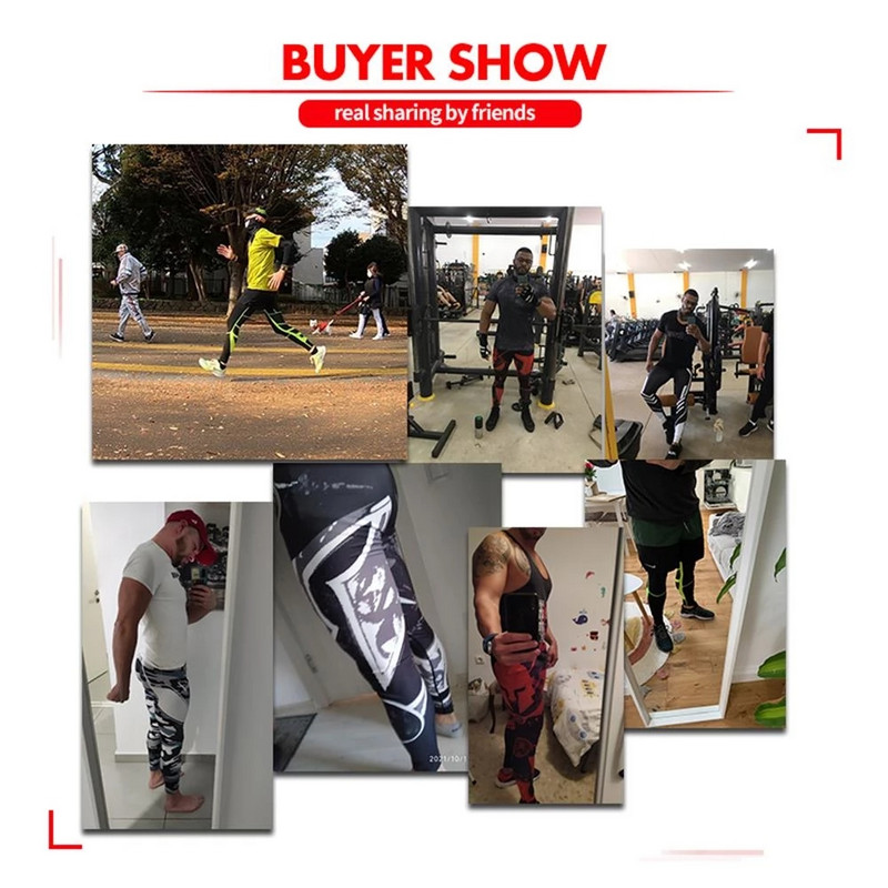 Vyriški bėgimo antblauzdžiai Sportinė apranga Greitai išdžiūva treniruoklių salė Fitneso pėdkelnės Treniruotės Bėgimas Sportinės Kelnės Kompresinės sportinės kelnės