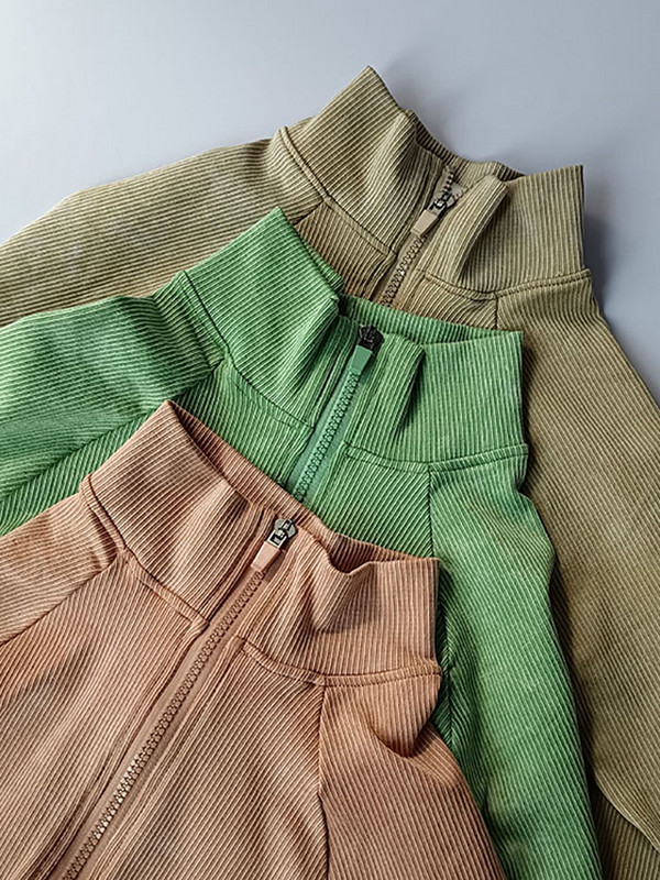 Hoip Jeeky Yoga Wear Αθλητικά Μακρυμάνικα Γυναικεία Ρούχα Γυμναστικής Φθινοπωρινής Χειμερινή Ζακέτα με διπλό φερμουάρ, σφιχτά ελαστικά μπουφάν