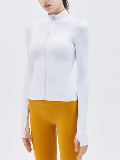 Hoip Jeeky jogas jaka ar rāvējslēdzēju rudens garām piedurknēm sporta zāle Fitness stingrs viduklis Neilona sporta topi treniņiem, plāni sieviešu tērpi