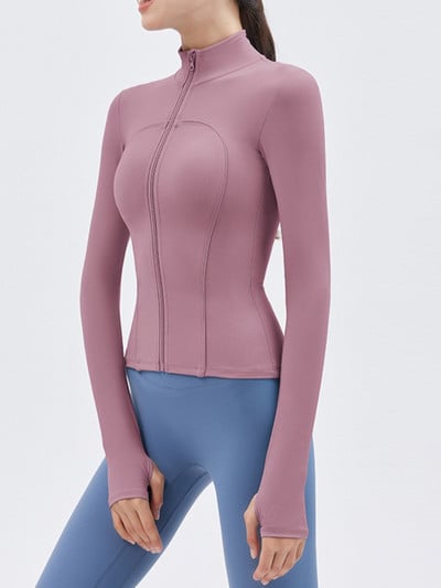 Hoip Jeeky jogas jaka ar rāvējslēdzēju rudens garām piedurknēm sporta zāle Fitness stingrs viduklis Neilona sporta topi treniņiem, plāni sieviešu tērpi