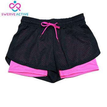 10 цвята Двуслойни дамски къси панталони Yoga Summer Beach Skinny Short Бързо съхнещи Running Short Fitness Jogging P088