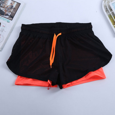 10 цвята Двуслойни дамски къси панталони Yoga Summer Beach Skinny Short Бързо съхнещи Running Short Fitness Jogging P088