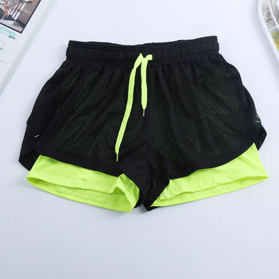 10 цвята Двуслойни дамски къси панталони Yoga Summer Beach Skinny Short Бързо съхнещи Running Short Fitness Jogging P088