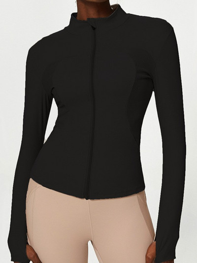 Hoip Jeeky rudens žiemos nauji jogos drabužiai sportiniai drabužiai moterims, užtrauktukai, fitneso drabužiai ilgomis rankovėmis jogos striukė bėgimo striukė Taip