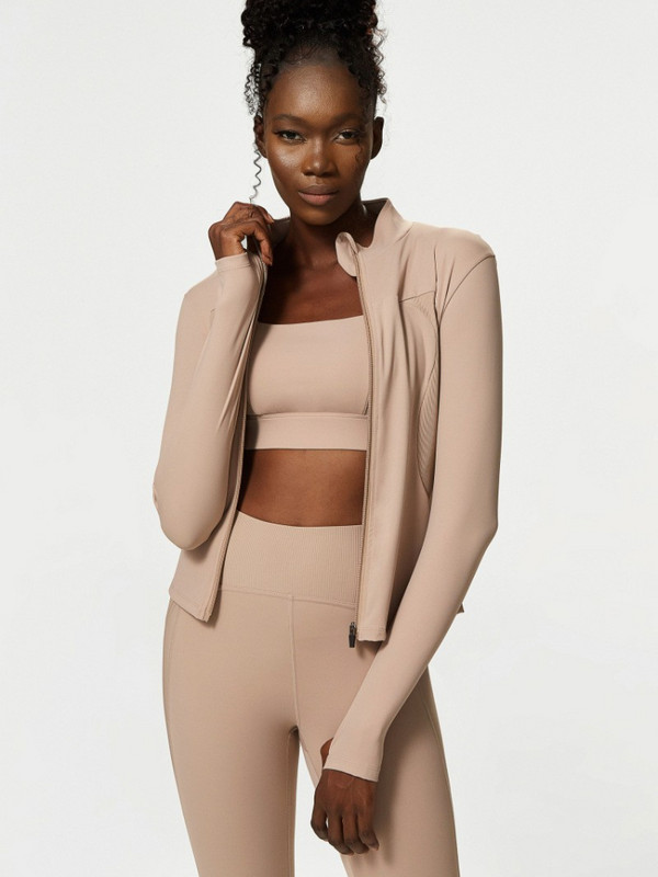 Hoip Jeeky rudens žiemos nauji jogos drabužiai sportiniai drabužiai moterims, užtrauktukai, fitneso drabužiai ilgomis rankovėmis jogos striukė bėgimo striukė Taip