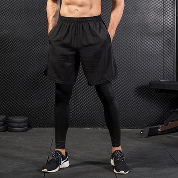 Мъжки компресионни стегнати клинове Спорт за бягане Мъжки панталони за фитнес фитнес джогинг Бързосъхнещи панталони Тренировка Тренировка Йога долнища