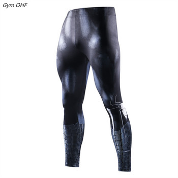 Чорапогащи Мъжки компресионни спортове за бягане Mens Super Hero 3D Printing Gym Fitness Jogging Pants Бързосъхнещи панталони Тренировъчни клинове