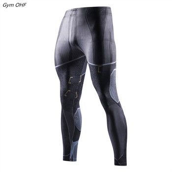 Чорапогащи Мъжки компресионни спортове за бягане Mens Super Hero 3D Printing Gym Fitness Jogging Pants Бързосъхнещи панталони Тренировъчни клинове