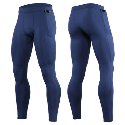 Gimnastikos kompresinės pėdkelnės Vyriškos kūno rengybos tamprios kišeninės Crossfit sportinės antblauzdžiai bėgimo greitai džiūstančios Rashguard treniruočių kelnės Treniruotės