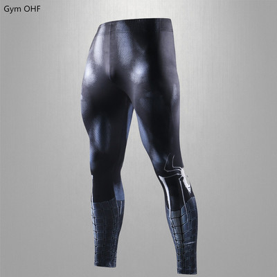 Szuperhős 3D nyomtatás Férfi Leggings Rashguard kompressziós nadrágok Férfi Edzőterem Fitnesz Futás Kocogás Edzés Edzés Nadrágok Férfi