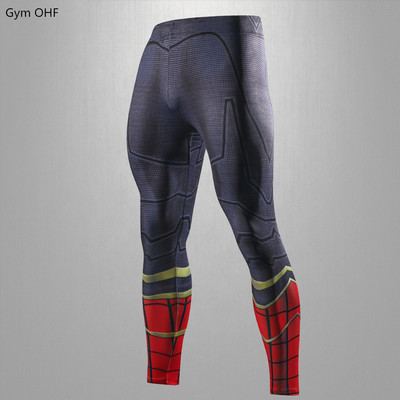 Szuperhős 3D nyomtatás Férfi Leggings Rashguard kompressziós nadrágok Férfi Edzőterem Fitnesz Futás Kocogás Edzés Edzés Nadrágok Férfi