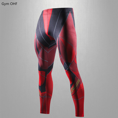 Szuperhős 3D nyomtatás Férfi Leggings Rashguard kompressziós nadrágok Férfi Edzőterem Fitnesz Futás Kocogás Edzés Edzés Nadrágok Férfi
