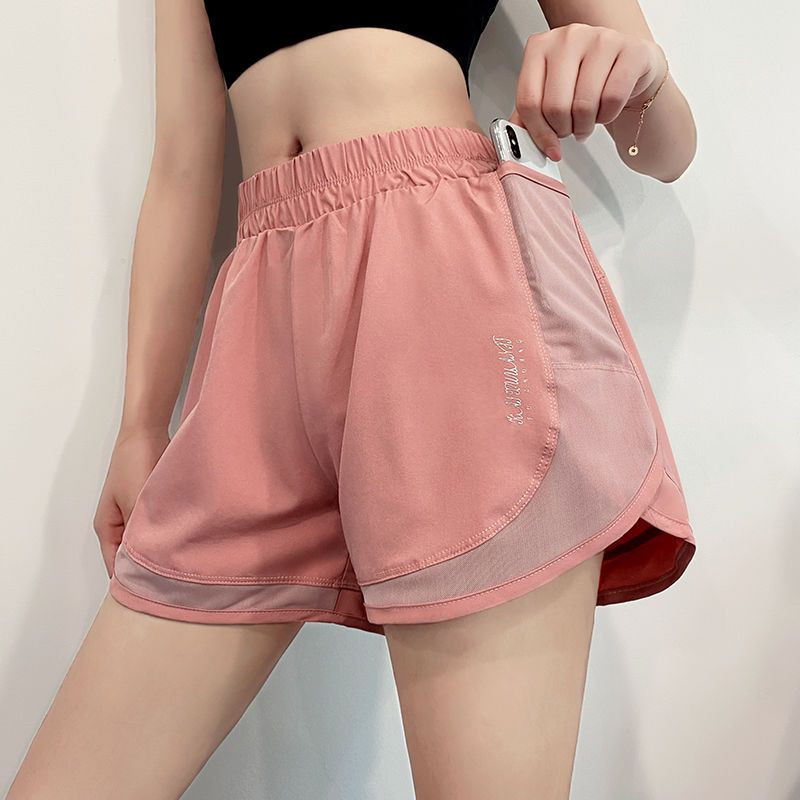 Sporta šorti Sieviešu elpojoši skriešanas fitnesa šorti ar augstu vidukli ar platām kājām Jogas šorti Ātri žūstoši brīvi vasaras ikdienas šorti
