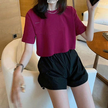 Sieviešu sporta šorti ar augstu vidukli Plānas bikses ar platām kājām Studentu skriešanas fitnesa vingrinājumi Ātri žūstoši ikdienas šorti ar aukliņu