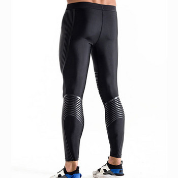 Компресионни панталони Мъжки чорапогащи за бягане Фитнес Спортни клинове Панталони за фитнес тренировка Джогери Фитнес Атлетични тесни панталони на райета