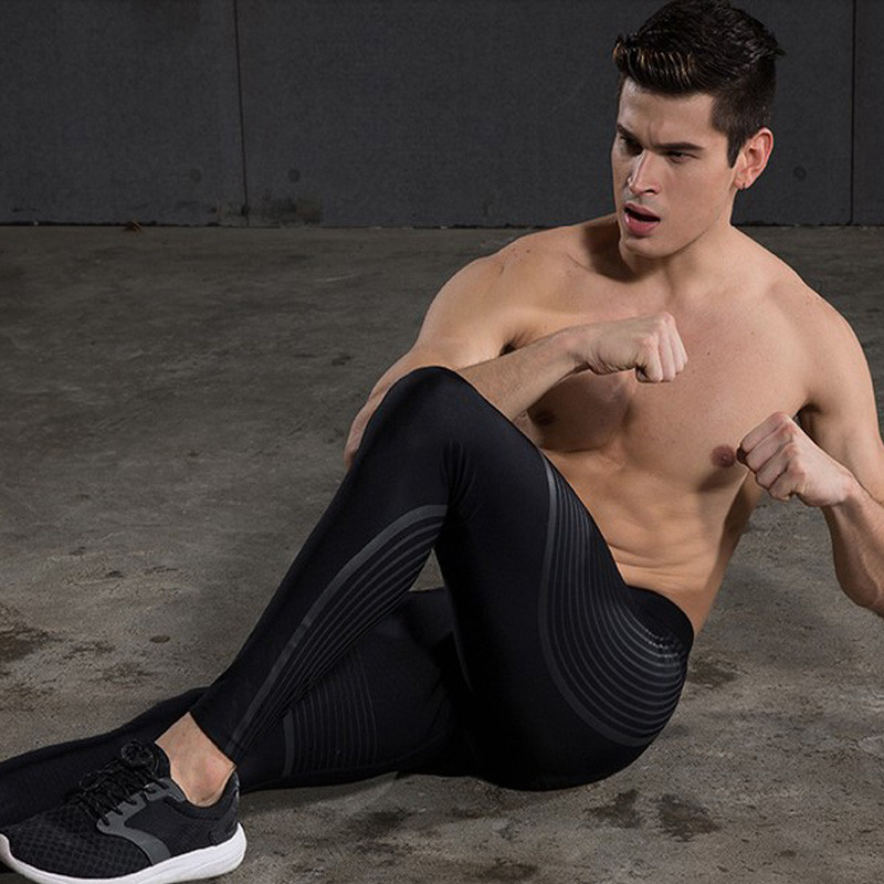 Kompressioonpüksid Mehed Jooksupüksid Fitness Sport Retuusid Püksid Jõusaalitreening Jooksjad Fitness Sportlikud triibulised kitsad püksid