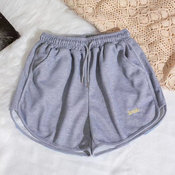 Καλοκαιρινά αθλητικά σορτς 2021 Γυναικεία καθημερινά, φαρδιά πόδια ψηλόμεσο, χαλαρό γυμναστήριο για κορίτσια για υπαίθριο σπίτι Παντελόνι τριών τετάρτων