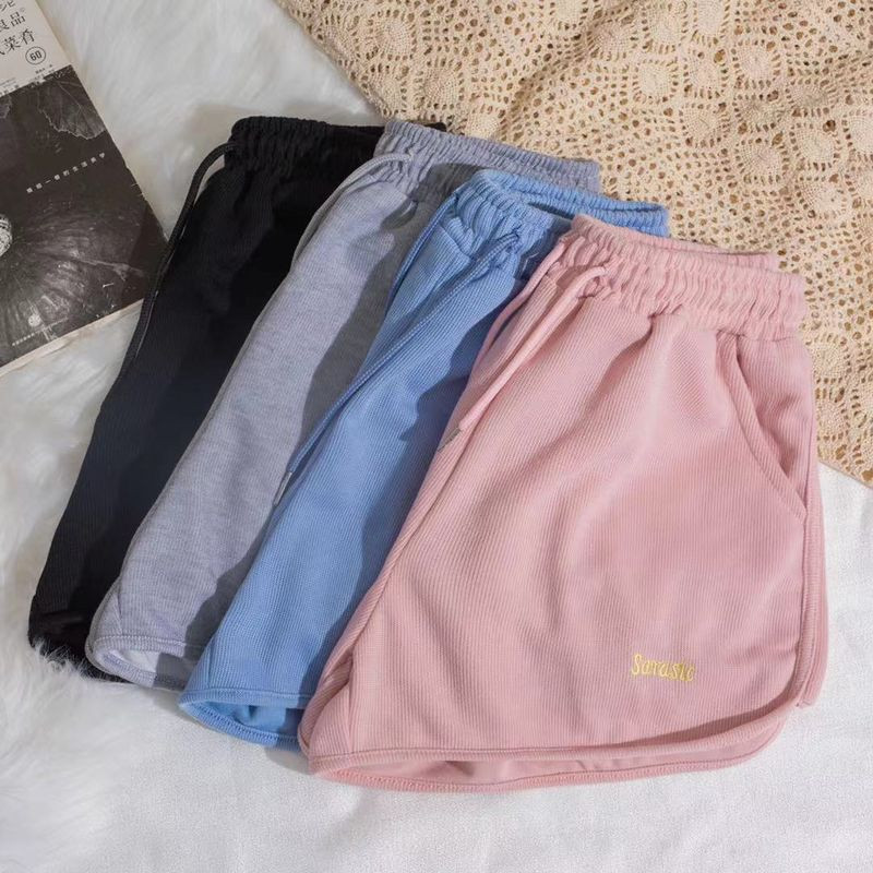 Καλοκαιρινά αθλητικά σορτς 2021 Γυναικεία καθημερινά, φαρδιά πόδια ψηλόμεσο, χαλαρό γυμναστήριο για κορίτσια για υπαίθριο σπίτι Παντελόνι τριών τετάρτων